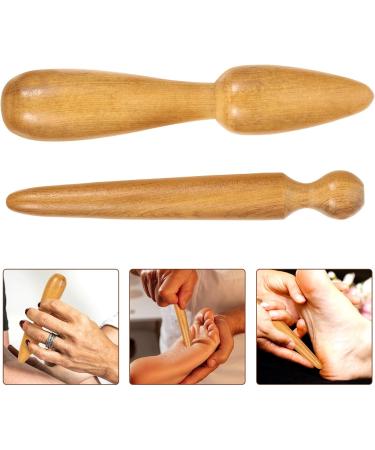Operitacx 2-Piece Wooden Massage Stick Set - Manual Neck & Foot Acupuncture Device for Small Muscle Relief - 11x2.5x2.5cm - Buy Online on GoSupps.com