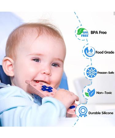 Scuwtocn Silicone Teether Toys for Baby 6-12 Months | Remote Control Shape | Textured Soft Flexible Sensory Gum Soothing | Pink - Buy Online on GoSupps.com