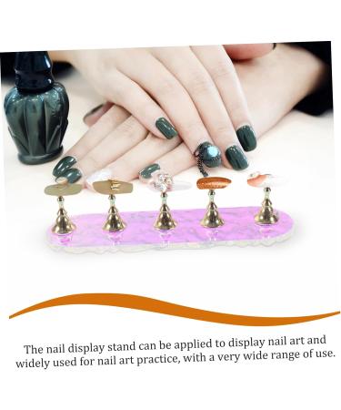 Healeved 1 Set Faux Nails Display Stand Acrylic Nail Art Nail Holder for Painting Nails Nail Stand Press on Nails Display Stand Artificial Nails Holder Nail Design Metal Aurora Water Ripple 12.8x3.9x3cm As Shown - Buy Online on GoSupps.com