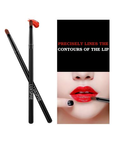 Luxspire Lip Brush Set 2 Professional Makeup Brushes for Eyeshadow Liner & Lip Gloss Art Fiber Black Perfect for Contour & Beauty - Buy Online on GoSupps.com