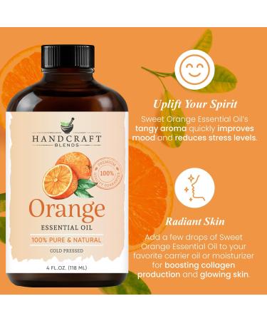 Handcraft Blends Body Glow Set: Sweet Almond Oil (16 Fl Oz) and Orange Essential Oil (4 Fl Oz) 100% Pure & Natural for Uplifting Massage and Skin Glow - Buy Online on GoSupps.com