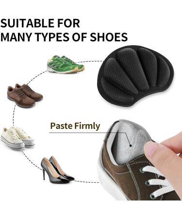 Sibba Heel Grips 2 Pairs - Self-Adhesive Foot Cushions for Women Men, Thick Shoe Inserts, Anti Blister Liners in Black & Grey - Buy Online on GoSupps.com