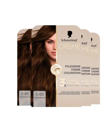 handle Coloration 560 chocolate brown 4 x 182 ml sustainable hair dye with serum and hair mask protects against visible hair damage for 100 gray coverage