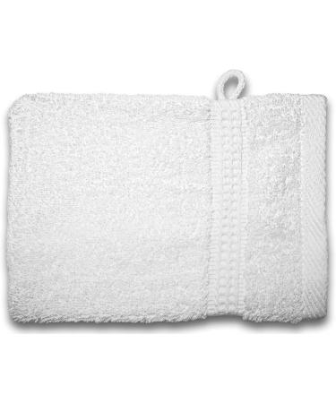 Buy One-Home Set of 10 White Terry Cotton Wash Gloves & Washcloths - 16x21 cm - International Shipping Available - Buy Online on GoSupps.com