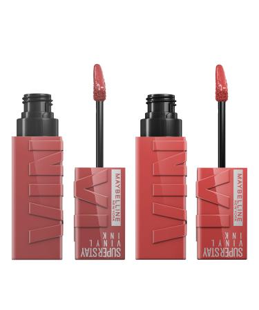 Maybelline Super Stay Vinyl Ink Liquid Lipstick Makeup, Peachy and Cheeky Bundle 2 COUNT PEACHY AND CHEEKY BUNDLE