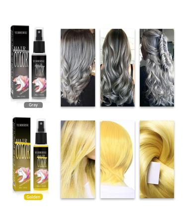 AKARY Golden Instant Vivid Hair Color Spray - Washable Temporary Dye for Quick Root Concealment | 1 oz - Buy Online on GoSupps.com