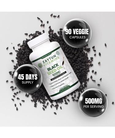 Zaytun Vitamins Halal Black Seed Oil Supports Heart Brain and Immune Health Natural Anti-Oxidant Non-GMO Cold-Pressed 90 Veggie Capsules Made in USA - Halal Vitamins - Buy Online on GoSupps.com