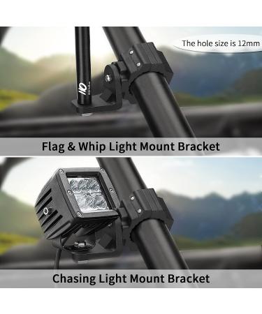 UTV Whip Mount 2pcs Antenna Mounts | Off-Road Flag Pole Bracket | Aluminium Alloy, 360 Rotating | Fits All SXS 1.75-2 Roll Cage | Black - Buy Online on GoSupps.com