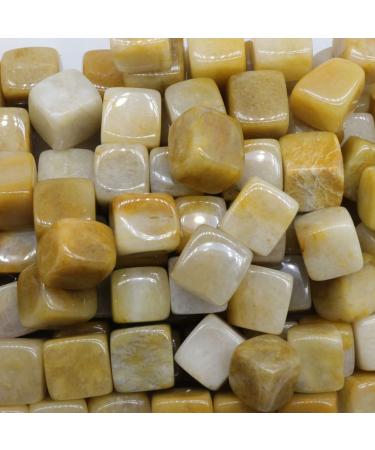 Crystal Stone Natural Cube Square Crystal Beads Gemstones for Jewelry Making DIY Necklace Charms Home Aquarium Decor Precious Stones and Crystals ERTEYIN (Color : Yellow Jade Size : 5PC) 5PC Yellow Jade
