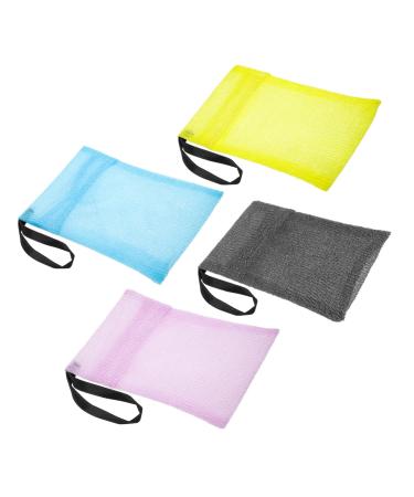 Baluue 4 Pcs Soap Net Bag Soap Saver Pouch Mesh Soap Bag Bar Soap Pouch for Bathing Soap Bar Bag Nylon