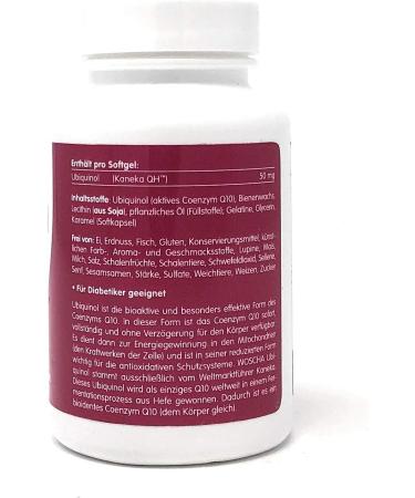 Woscha Ubiquinol 50mg - 60 Softgels | Premium CoQ10 Supplement for Heart Health | International Shipping Available - Buy Online on GoSupps.com