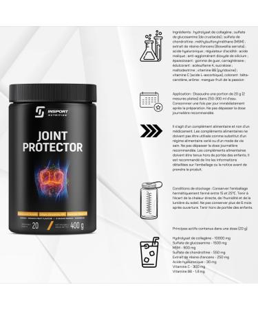INSPORT Nutrition - JOINT PROTECTOR - Professional Sports Supplement - Multi-component product - Collagen powder - 20 Servings - 400g powder - Taste: (Mango and passion fruit) - Buy Online on GoSupps.com