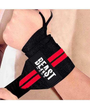 STEIGEN FITNESS-SF Wrist Wraps for Weightlifting Men & Women - 22 Competition Grade Wrist Support - Heavy Duty Thumb Loop Gym Wrap for Bodybuilding, CrossFit, Calisthenics - Lifting Straps (Red) - Buy Online on GoSupps.com