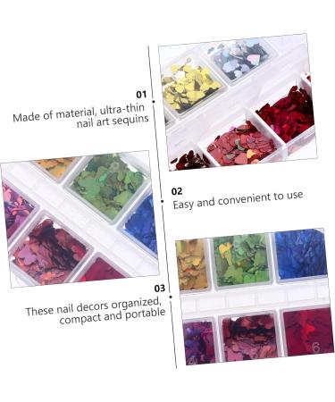 Healeved Heart Nail Sequins & Glitter 2 Boxes Nail Art Stickers for Acrylic Nails Keychain Comb Accessories International Shipping - Buy Online on GoSupps.com