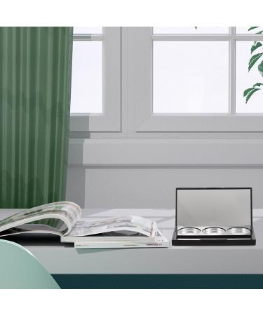 Lurrose Palette de Maquillage Portable Rectangulaire Noire Mate 3 Compartiments Emplacement Pinceaux tui Rechargeable Vide pour Fards Paupi res et Blush Bo te de Rangement - Buy Online on GoSupps.com