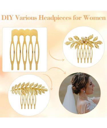 HINZIC 45PCS 5 Teeth Hair Side Combs - Wedding Veil Twist French Vintage Hair Clips Pins - Bridal Party Prom Accessories (Gold Silver Brown) - Buy Online on GoSupps.com