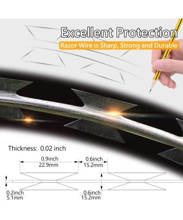 QVQE Shaving Wire 125m 5 Coils of Galvanized Razor Wire for Fencing | Durable and Secure 410ft Shaving Strap - Buy Online on GoSupps.com