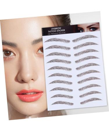 OHPHCALL Authentic Eyebrows 4pcs Eyebrow Stickers Makeup Eyebrow Transfer Brow Shaper Imitation Eyebrow Template 6 Proof 21x15cm Brown - Buy Online on GoSupps.com