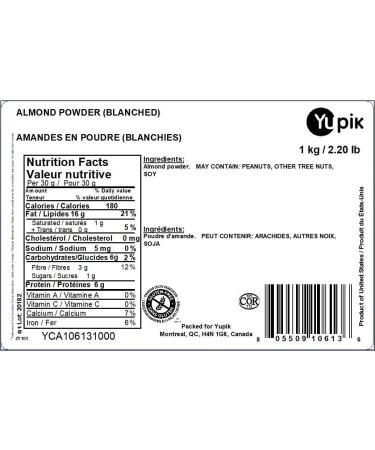 Yupik Blanched Almond Powder (Flour Meal) 1Kg 1 kg (Pack of 1) - Buy Online on GoSupps.com