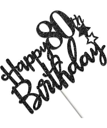 Tenhaisi Gilttery Black Happy 80th Birthday Cake Topper 80th Birthday Party Decoration for Adult Cheers To 80 Years Birthday/Wedding Anniversary Party Decoration - Buy Online on GoSupps.com