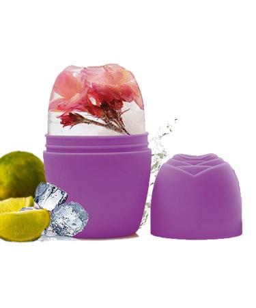 Beyou Ice Roller Rose Design Edition made of high quality silicone |Anti-aging skin care | ice cream scooter for the face in premium quality purple