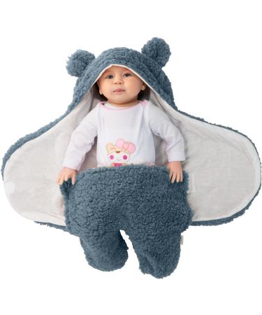 Cuqoo Super Soft Blue Thermal Swaddle Baby Blanket for Newborn | 100% Cotton Baby Essentials for Newborn | Newborn Swaddle Sleeping Bag - Buy Online on GoSupps.com