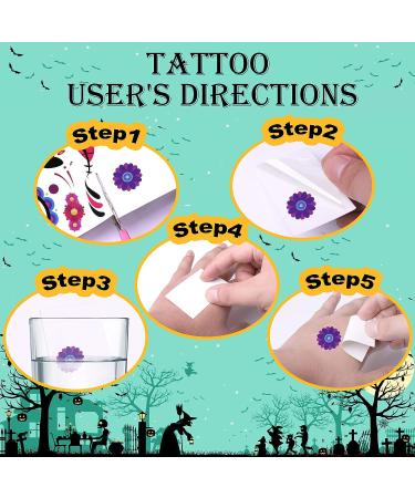 Day of the Dead Sugar Skull Face Tattoos - 13 Pack for Women, Kids - Halloween Makeup Stickers for Masquerade, Rave Party Outfit - Buy Online on GoSupps.com