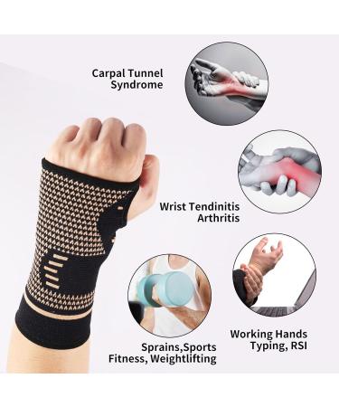 Buy Elastic Wrist Compression Sleeve - Best Carpal Tunnel Support & Wrist Brace for Sports Workout & Typing - Ideal for Tendonitis Relief - Buy Online on GoSupps.com