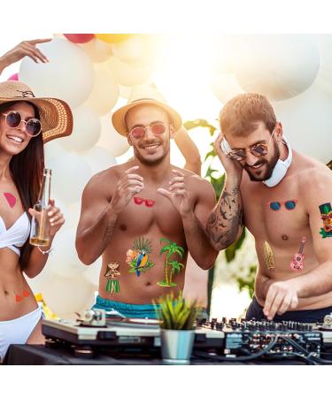 JOLINTAL 10 Sheets Temporary Tattoos for Kids Hawaiian Luau Birthday Party Decorations Hawaiian Tattoos Summer Pool Beach Tropic Party Supplies for Kids Boys Girls Adults Birthday Party Favors - Buy Online on GoSupps.com