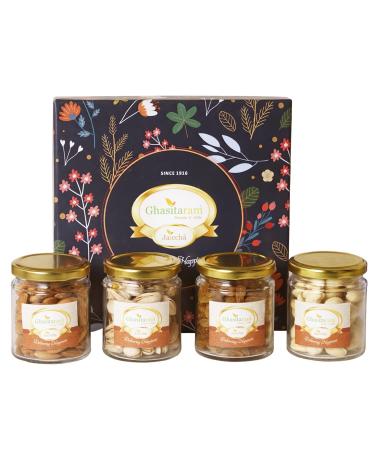 Ghasitaram Gifts Jaiccha Ghasitaram Hamper Box with Dryfruit Jars |Diwali Gifts Holi Rakhi Valentine Christmas Birthday Anniversary Gift for Her Him Mothers Day Fathers Day|