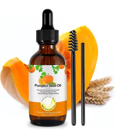 100% Pure Organic Pumpkin Seed Oil for Hair - 60ml Cold-Pressed Aromatherapy Massage Oil for Damaged Hair Repair - Men & Women - Buy Online on GoSupps.com