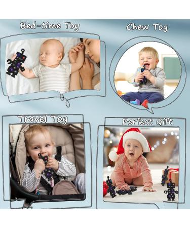 HHMY Robot Shape Silicone Teething Toy for Babies 0-36 Months - Baby Teether Sensory Toy for Infant - POP Fidget Teething Toy - Buy Online on GoSupps.com