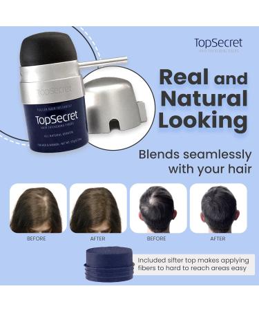 Top Secret Hair Thickening Fibers - Natural Hair Filler for Men & Women | Undetectable Sweat Resistant Medium Brown - Large Size - Buy Online on GoSupps.com