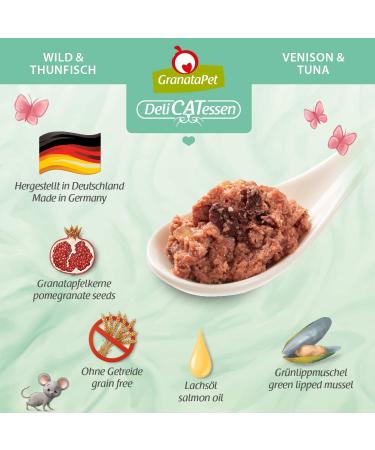 Granatapet Delicatessen Wild & Tuna - Grain & Sugar-Free Gourmet Cat Food - 6 x 85g Wet Food Pack for International Shipping - Buy Online on GoSupps.com