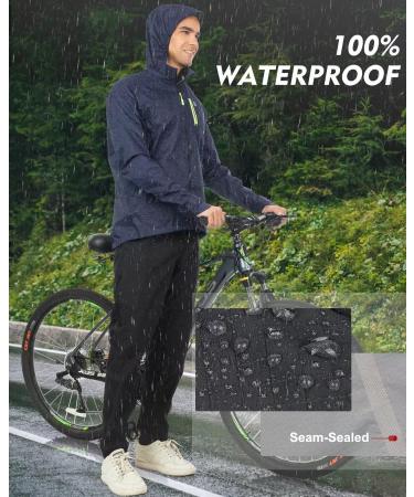 Rotto Waterproof Rain Pants for Men - Breathable Seam-Sealed Hiking & Cycling Pants - Packable Outdoor Gear - XL 02 Black - Buy Online on GoSupps.com