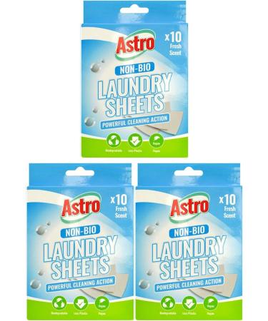 30x ASTRO Professional Laundry Sheets Eco Detergent Non Bio Washing Machine Powerful Cleaning Action UK FREE P&P - Buy Online on GoSupps.com