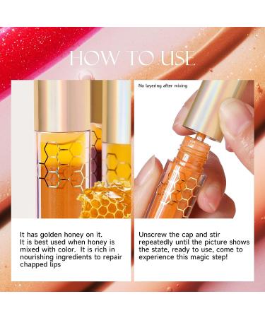 MIESCHER Colored Moisturizing Lip Gloss - Honey Lip Essence for Lasting Tint & Hydrating Shine - Grapefruit Flavored Lip Oil - Buy Online on GoSupps.com