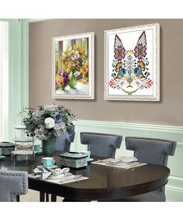 51buyoutgo Flower & Cat Cross Stitch Kit for Adults - Easy, Funny, Pre-Printed, 11ct Stamped Patterns - Embroidery Starter Kit for Beginners - 46x36cm - Buy Online on GoSupps.com