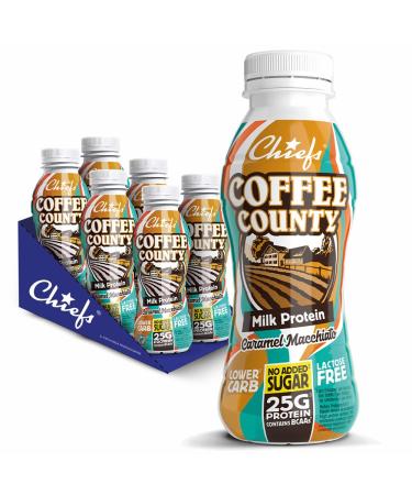 Chiefs® Milk Protein Drink with 25g Protein and BCAAs • Low Carb, Lactose Free, Low Sugar High Protein Shake • 6 x 330ml (Coffee County)