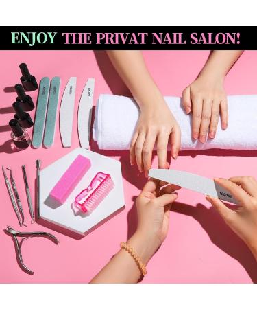 FANDAMEI Nail Files Set with Cuticle Remover and Manicure Tools - 12 Pcs Buffer Blocks for Natural Nails Pink - Buy Online on GoSupps.com