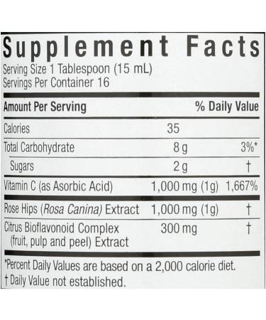 Nature's Answer Liquid Vitamin C 1000mg - 8oz | Immune Booster with Rose Hips & Bio-Flavonoids - Buy Online on GoSupps.com