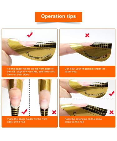 AHIER Nail Forms 500PCS - Gold Horseshoe Nail Extension Tips for Acrylic/UV Gel Nails - Buy Online on GoSupps.com