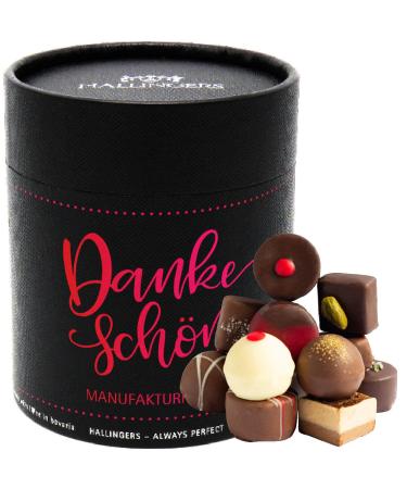 Hallinger's thank you XXL - Manufaktur Pralines Gift Handmade without alcohol made of noble cocoa chocolate (can) - Mother's Day gift & gift ideas for Father's Day |Birthday Congratulations thanks annuala 500g chocolates