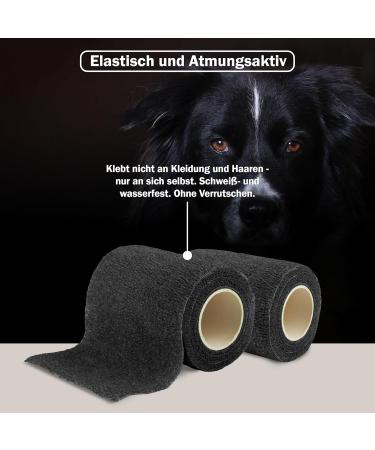 Nilo Self-Adhesive Bandage - 12 Rolls 7.5cm x 4.5m | Breathable & Elastic Adhesive Tape for Animals & People - Black - Buy Online on GoSupps.com