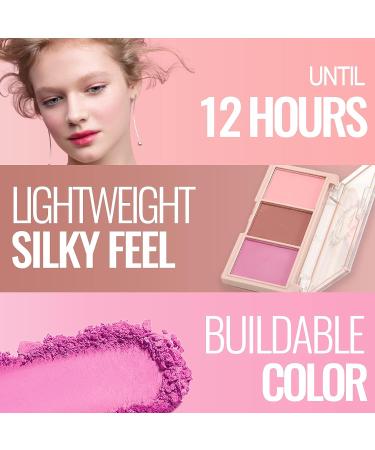 Erinde 3 Color Face Blush Palette - Matte & Shimmery Mineral Contour Highlight Blusher Powder for All Skin Tones - Purple Blush 0.35oz - Buy Online on GoSupps.com