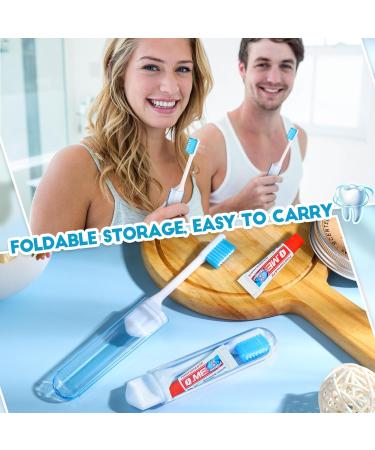 Buy Nuen 2-Piece Portable Soft Travel Toothbrush Set - Foldable Camping Toothbrush with Soft Bristles & Toothpastes for Kids & Adults - Blue Case - Buy Online on GoSupps.com