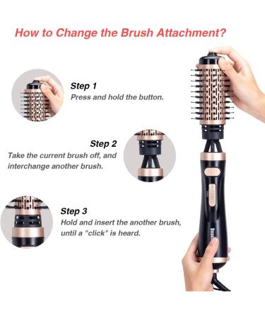Beautimeter 3-in-1 Hair Dryer Brush Kit for Styling and Frizz Control | Negative Ionic Volumizer with Auto-Rotating Curling Brush | Black & Gold - Buy Online on GoSupps.com