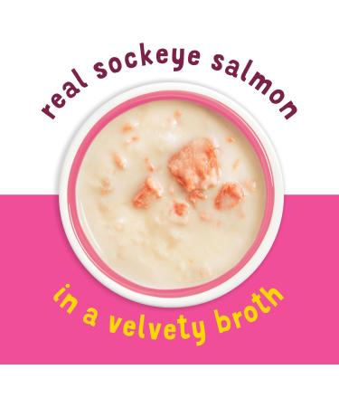 Friskies Lil' Soups Cat Food Complement Sockeye Salmon in a Velvety Chicken Broth - 34 g Cup (8 Pack) Sockeye Salmon in Chicken Broth - Buy Online on GoSupps.com