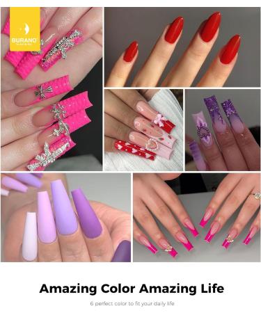 Burano Poly Extension Gel Nail Kit - 6 Neon Colors for DIY Nail Art - Beginner to Professional Poly Nails Builder Gel Set - Nail Art Gift - Buy Online on GoSupps.com
