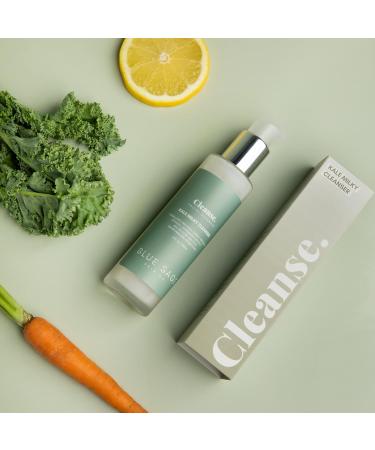 Blue Sage Kale Milky Daily Facial Cleanser | Natural Anti-Aging Face Wash with Antioxidants and Amino Acids to protect and repair skin from the aging effects of pollution - Buy Online on GoSupps.com
